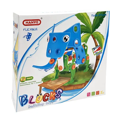 Болтова розбірна іграшка "Слонік" HANYE J-7713, 59 елементів - фото 1