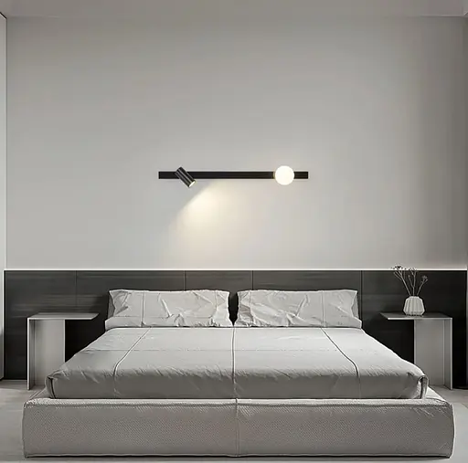 Лінійний стриманний світильник зі спотом Арт. G 5703-800 BK Line F - фото 9