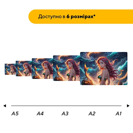 Пазл деревяний Аніме Грація Русалки, А3, Деревяна коробка 200 елементів - фото 2