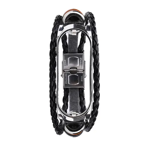 Ремінець вінтажний Carprie для фітнес-браслета Xiaomi Mi Band 5 і 6 Type A Black silver - фото 5
