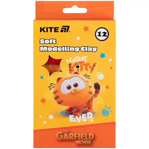 Пластилин восковой Kite Garfield 12 цветов 200 г (GF25-086)