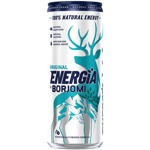 Напиток безалкогольный Borjomi Energia газированный соковый Оригинальный 0.24 л х 12 (ж/б) - фото 1