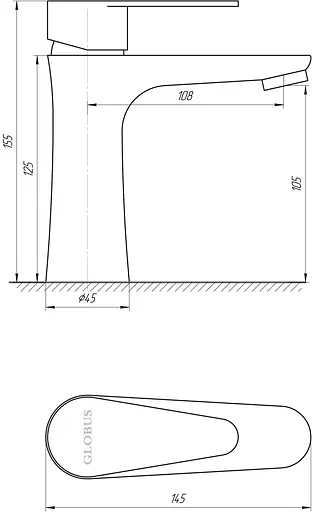 Смеситель для умывальника Globus Lux Main SM-101 Нержавеющая сталь - фото 5