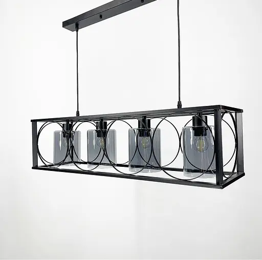 Люстра в металевому чорному каркасі на 4 плафони Line.F 11825/4 - фото 5