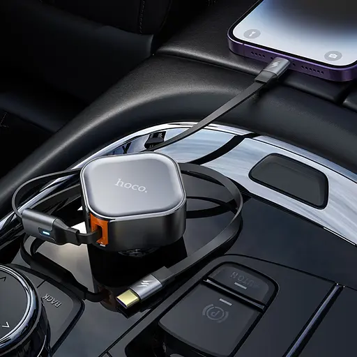 Автомобильное зарядное устройство Hoco NZ13 PD 30W черный + кабеля Type-C/ Lightning - фото 6