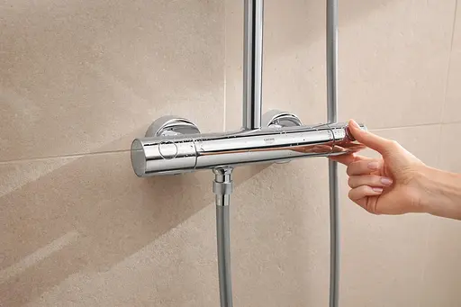 Душова система з термостатом для настінного монтажу Grohe Tempesta System 250 Cube 26689001, Хром - фото 8