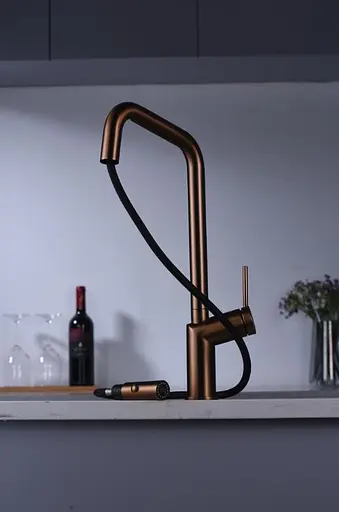 Змішувач для кухні Imex Bonn PVD матове рожеве золото GCE024/ORC Теплий захід - фото 2