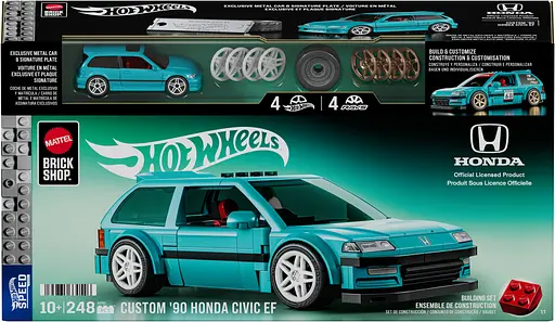 Колекційна машинка-конструктор Hot Wheels Mattel Brick Shop Speed Honda Custom 90 Civic EF (JHF62) - фото 7