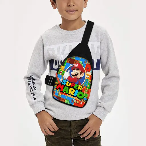 Сумка через плече дитяча Супер Маріо 29х17 см сумка слінг для хлопчика (02164)