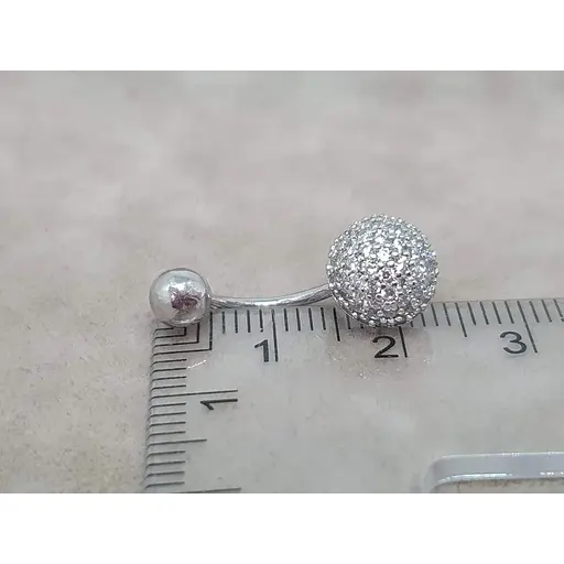 Серебряная серьга для пирсинга пупка Dear. 7026.1С - фото 4