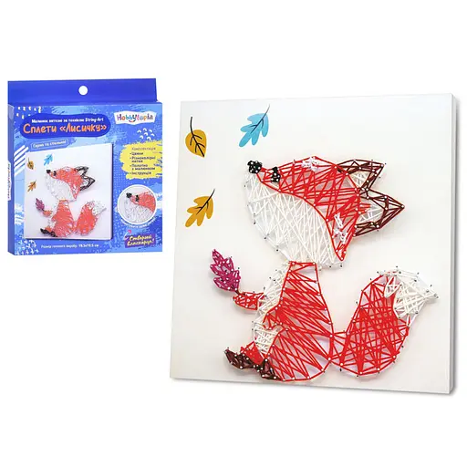 Набор для творчества "Лисичка" M5872UA рисунок нитью по технике String-Art