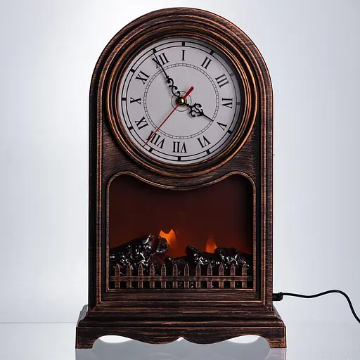 Декоративний новорічний світильник камін-годинник Yiwu з LED-підсвіткою USB CR-3-5  - фото 2