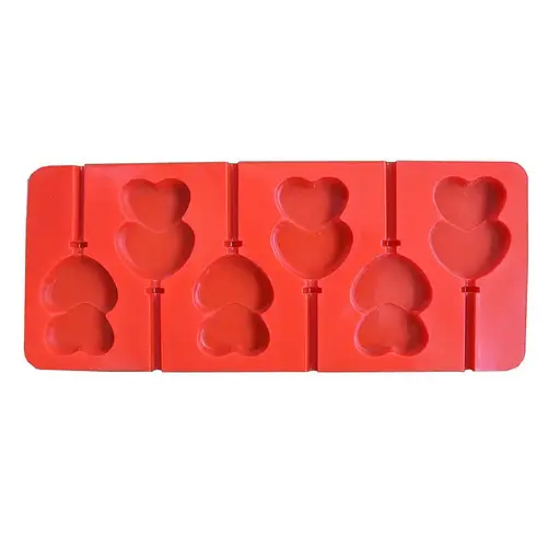 Силиконовая форма для леденцов и конфет на палочке "Сердечки", Kitchen Master Красный 82365 - фото 1