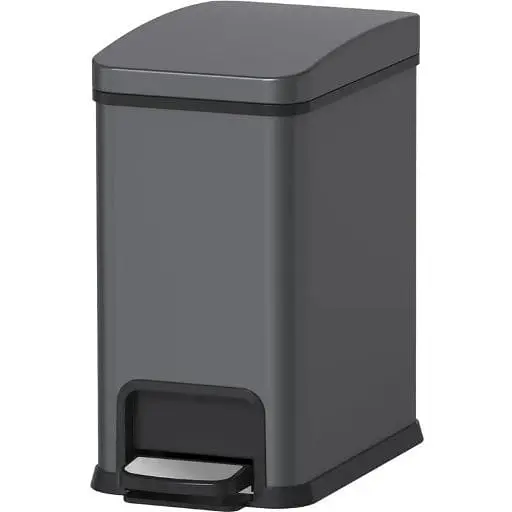 Відро для сміття Koer TC-010108-07 з плавним закриттям прямокутне 8 л графіт (KR5591)  - фото 1