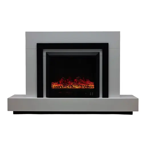 Електричний камін Fireplace Craftsman Tokado White Bluetooth звук потріскування дров (10080122)