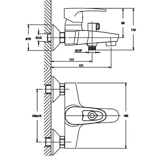 Змішувач для ванни Haiba CEBA 009 (HB0828) - фото 2