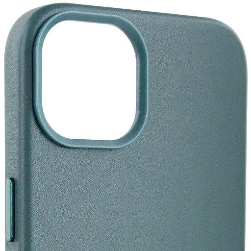 Шкіряний чохол Epik Leather Case AA Plus with MagSafe для Apple iPhone 14, 6.1 Pine green - фото 3