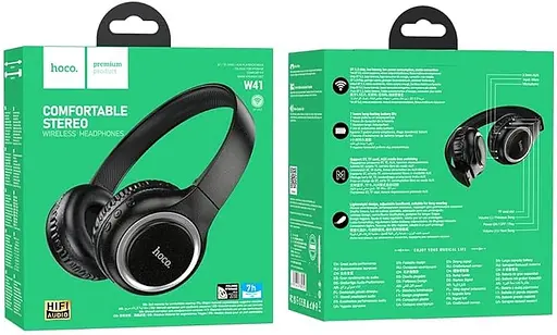 Блютуз Стерео Гарнітура Hoco W41 Чорний - фото 4