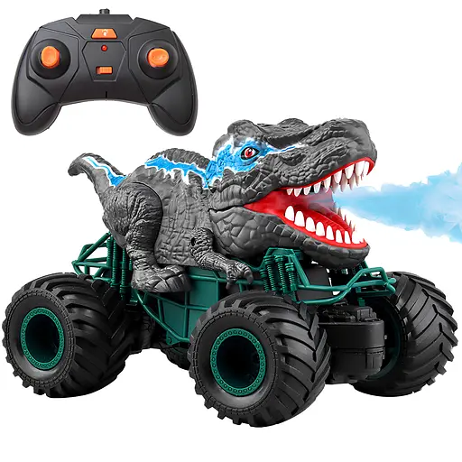 Машинка Динозавр на радиоуправлении. Пускает водяной пар с подсветкой. Вездеход