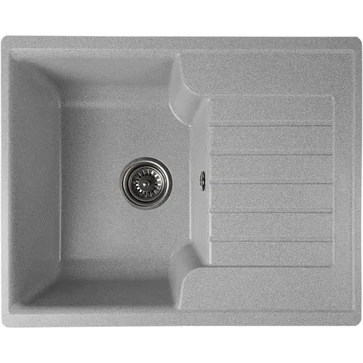 Гранітна кухонна мийка Romzha Klasicky 61 Seda (602) з крилом - фото 1