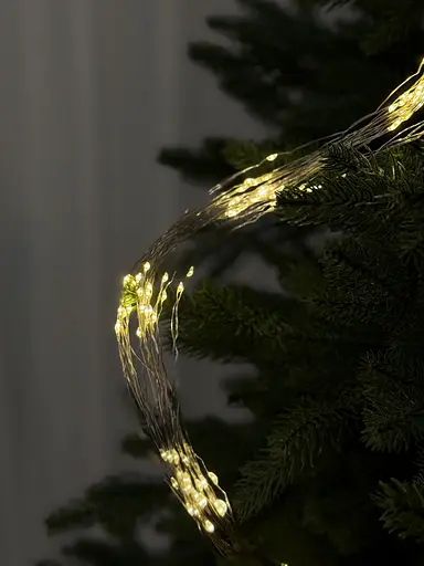 Світлодіодна гірлянда Роса-пучок Кінський хвіст 2 м 25 ниток 500 LED тепле біле світло білий провід з пультом 8 режимів - фото 3