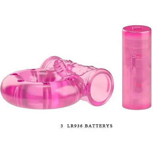 Кольцо с вибрацией и презервативом Lybaile Vibrator & condom BI-010081, Розовый - фото 5