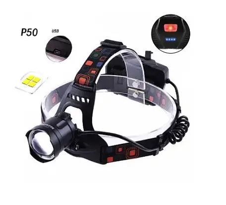 Налобный фонарь Police BL-XQ-218-HP50 Power bank + microUSB + 3х18650 + 3 режим - фото 4