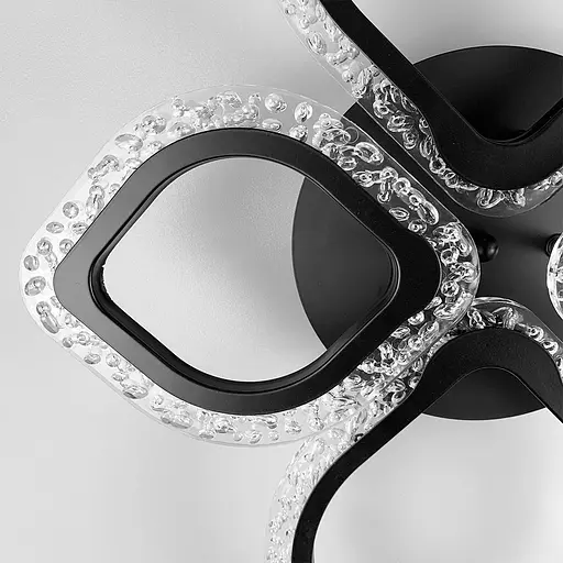 Стельова LED люстра в чорному корпусі на 4 листочки Line.F A 2522/2+2 - фото 3