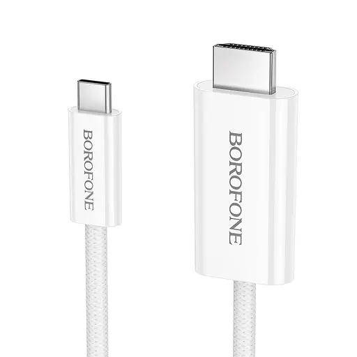 Кабель адаптер конвертер USB-C to HDMI Borofone DH10, 1.8 метри білий