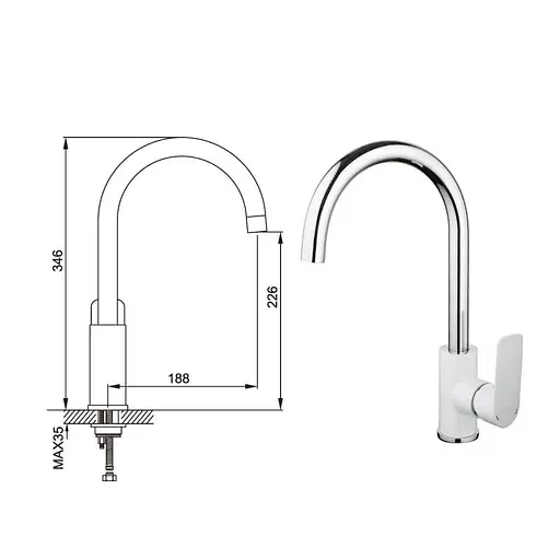 Змішувач для кухні Gappo Noar G4048 - фото 2