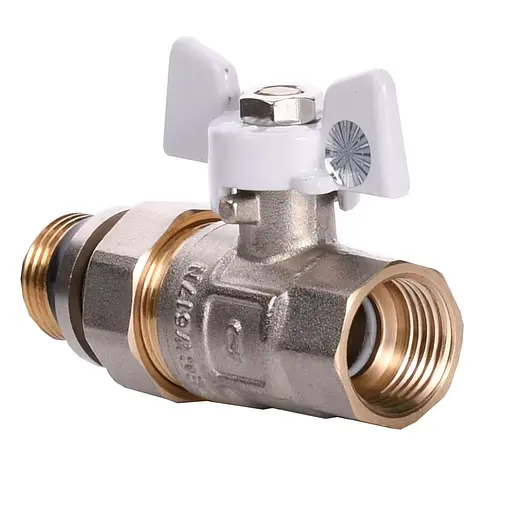 Кран кульовий з американкою Q Professional QP003 PN40 1/2″ антипротікання, Білий метелик - фото 3