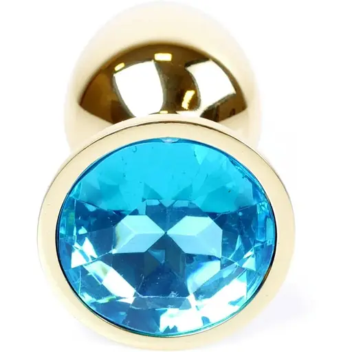 Анальна пробка Boss Of Toys Boss Series - Jewellery Gold Plug Light Blue S, BS6400022, Золотий / Голубой - фото 2