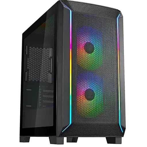 SilverStone Корпус FARA FA312Z-BG, без БЖ, 2xUSB3.0, 2x140mm ARGB fan, TG Side Panel, mATX, Black