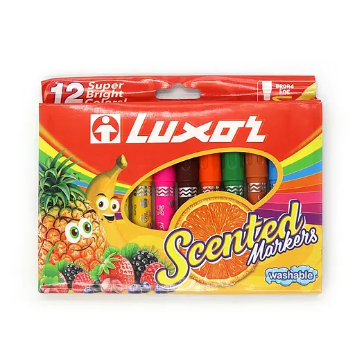 Набор фломастеров с запахом Luxor Scented, фруктовый запах, 12 цветов