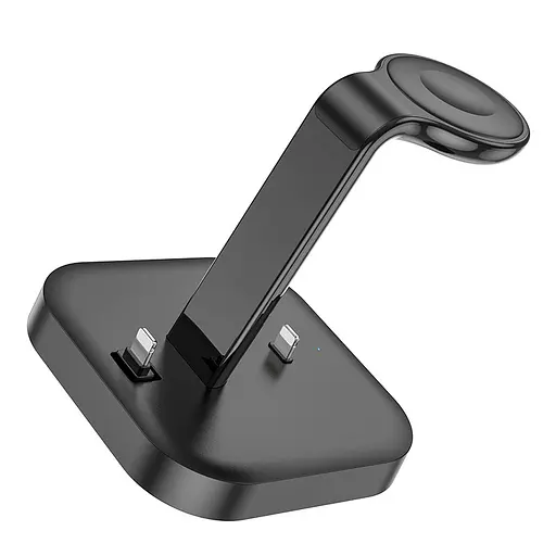 Бездротова зарядна станція — підставка HOCO CW43 Graceful 3-in-1 charger Black - фото 2