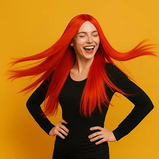 Парик аниме прямой длинный без челки из термоволокна 70 см красный