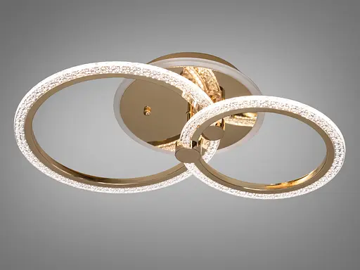 LED люстра с пультом, диммером и цветной подсветкой, 55W, золото - фото 2