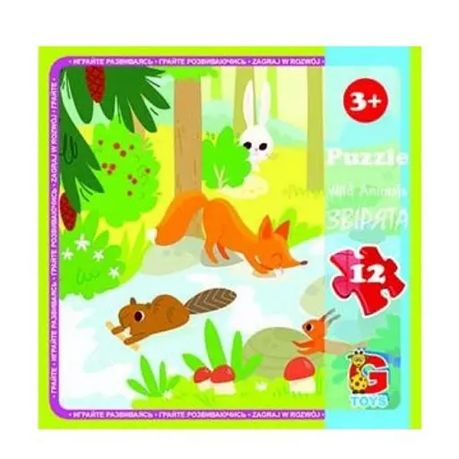 Детский пазл Лесные жители LR07, 12 элементов