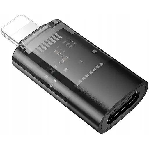 Адаптер Hoco UA36A iP male to Type-C female OTG прозрачный адаптер Черный