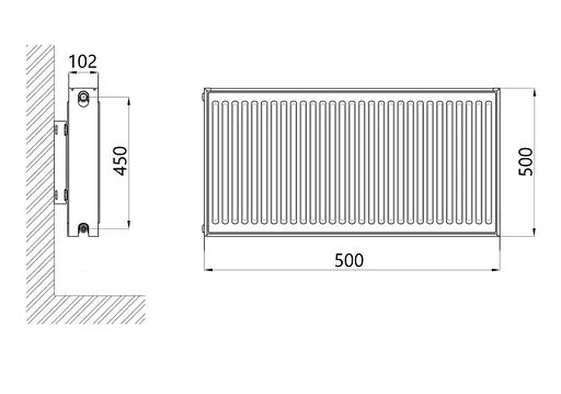 Радіатор сталевий Thermo Alliance IMAS 22 тип 500x500 мм бічне підключення (TAI22500500K) - фото 2