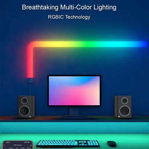 Настінний світильник Lines SAL-013B Bluetooth USB interface with app (6+1 pcs) White - фото 7