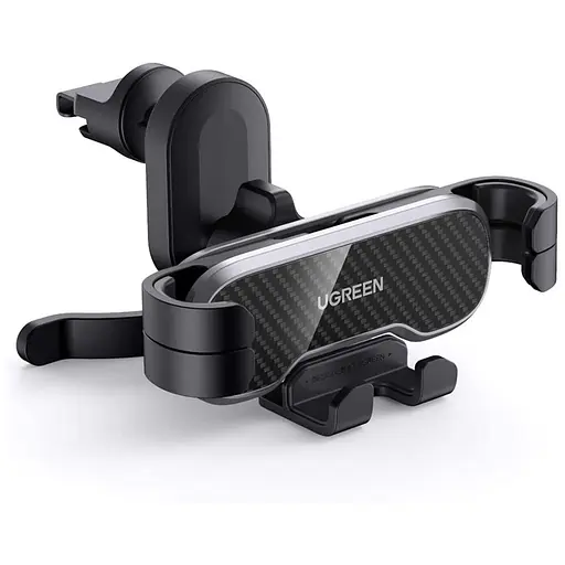 Автодержатель для телефона Ugreen LP228 Gravity Drive Air Vent Car Mount Phone Holder With Arc-Shaped mounting clip черный - фото 3