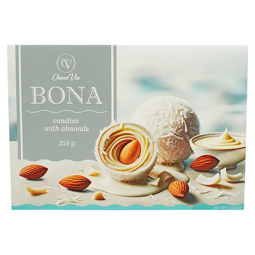 Цукерки Chocco Via Bona з мигдалем 350 г