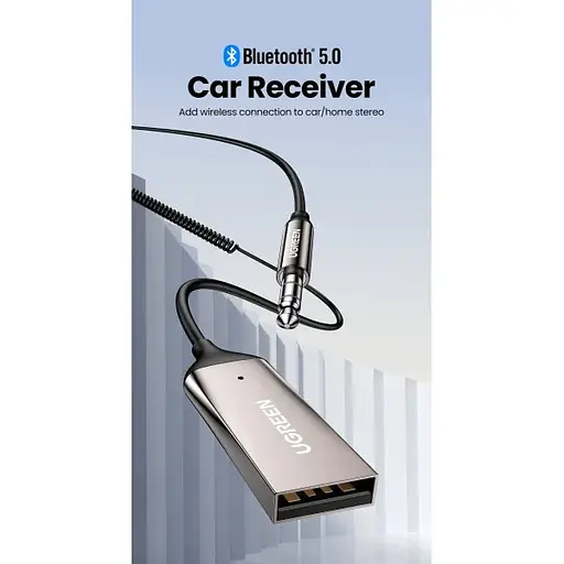 Bluetooth-ресивер UGREEN CM309 Bluetooth Car Receiver Aux with Mic (Space Gray)(UGR-70601) - фото 5