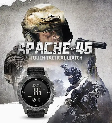 Тактические военные часы North Edge Apache AP-46 Pro мужские черные - фото 3