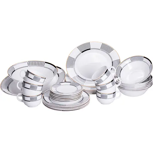 Столовый сервиз Yiwu на 6 персон фарфоровый Geometry HP-HK-6 - фото 1