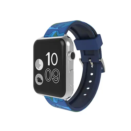 Ремінець Creasted для годинника Apple Watch 38 мм 40 мм силіконовий з пряжкою, Camouflage with blue - фото 2