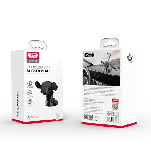 Автодержатель XO C88 Suction Cup Car Bracket One-touch lock for stable travel Черный - фото 6
