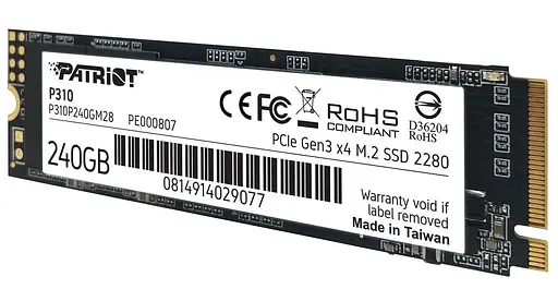 SSD-диск - накопичувач внутрішній NVMe М2 Patriot P310P240GM28 240GB - фото 2