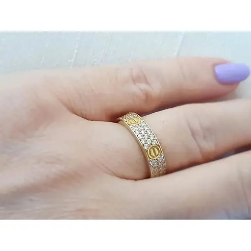 Золоте кільце KievGold з фіанітами. 1/8888 18,5 - фото 2